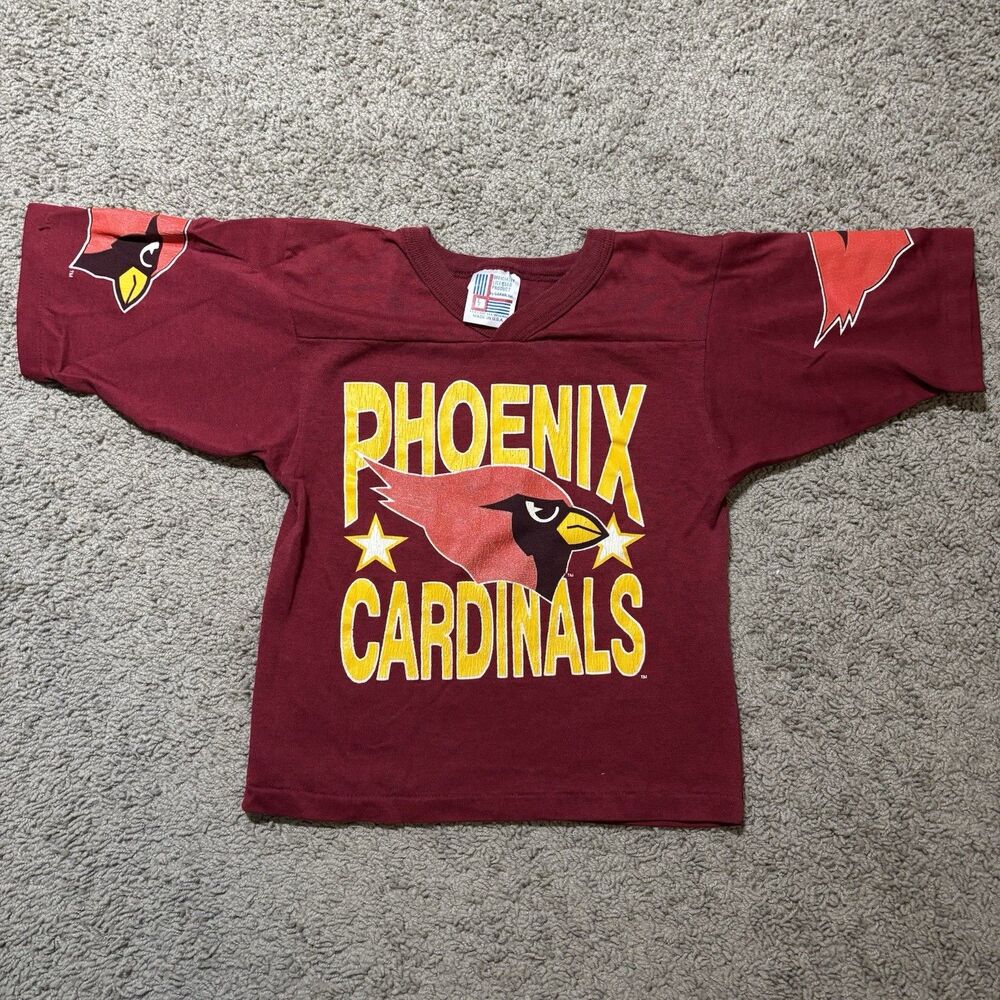 Vintage Phoenix Cardinals Shirt Youth Large 7 Garan Made in USA NFL Maroon Rare